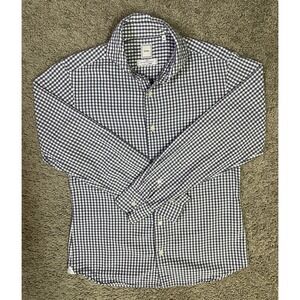 Ships TESSITURA‎ MONTI Men's shirt Size Medium Gingham Check long sleeve blue